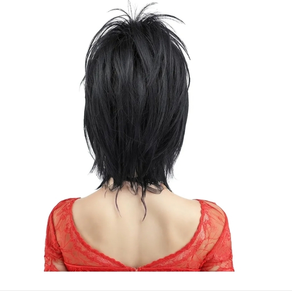 Black Short Wig with Lace Choker main image 5